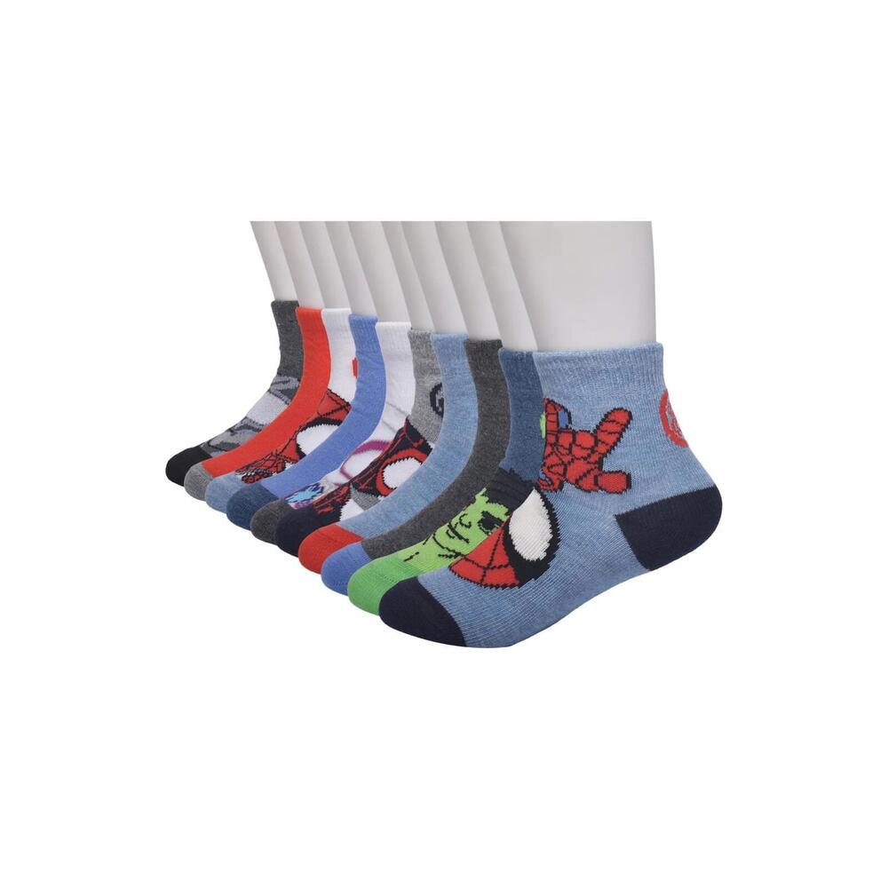 Marvel Spidey Amazing Friends Boys 10 Pairs Ankle Socks Disney Spiderman 4T-5T - Picture 4 of 8